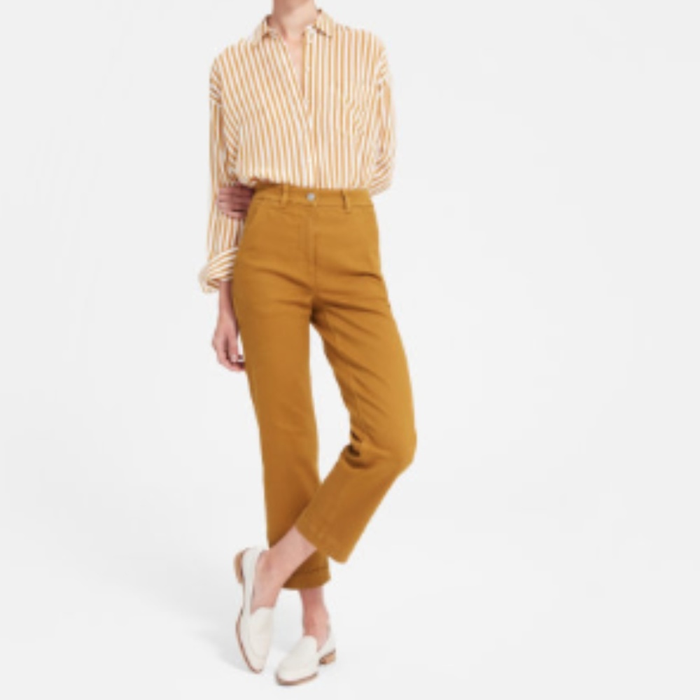 Yellow/Khaki Everlane Straight Leg Crop Pant Ankle